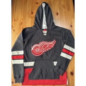 Vintage Youth CCM NHL Hockey Detroit Red Wings Jersey‎ Hoodie Size 10/12